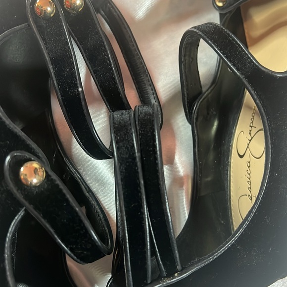 Jessica  Simpson Black Velvet High Heel Mary Jane - Picture 5 of 17